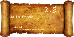 Kula Ernő névjegykártya